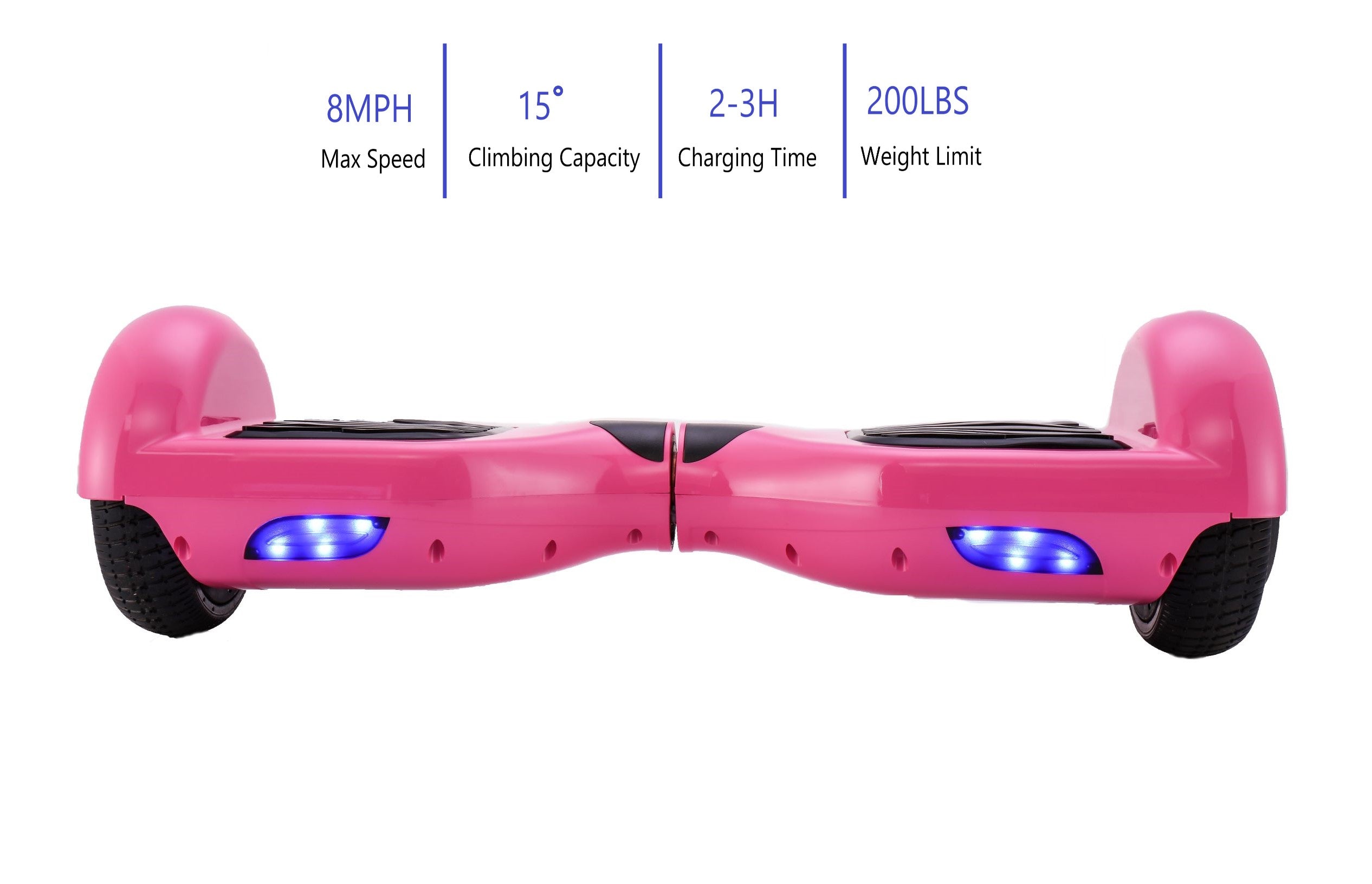 GlareWheel Pink Hoverboard Light Up Wheels Build In Bluetooth Speaker- UL2272 Certified
