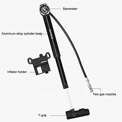 Mini Bike Pump 100 Psi High Pressure Bicycle Tire Pump with Pressure Gauge for Road, Mountain and BMX Bikes, Fits Presta and Schrader