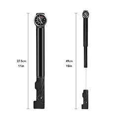 Mini Bike Pump 100 Psi High Pressure Bicycle Tire Pump with Pressure Gauge for Road, Mountain and BMX Bikes, Fits Presta and Schrader