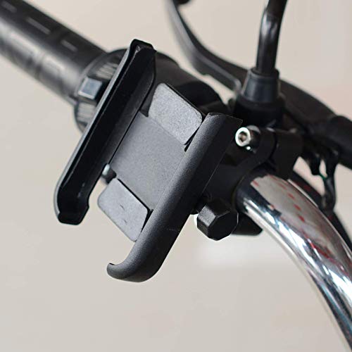 Bike Phone Mount Aluminum Alloy Dirt Bike Phone Holder with 360°Rotation Adjustable, Non-Slip Gasket Suitable for 4-6.5inch Mobile Phone, Black