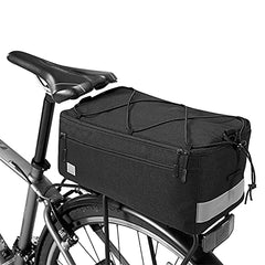 Insulated Trunk Cooler Bag for Warm or Cold Items Bicycle Rack Rear Carrier Bag 8L Large Capacity MTB Bike Pannier Bag with Shoulder Strap & Quick-Release or Installation, Black