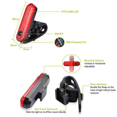 Tail Light USB Rechargeable with 4 Light Modes