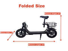 Open Box GlareWheel EB-C1PRO Electric Moped High Speed 15mph City Commuting Scooter