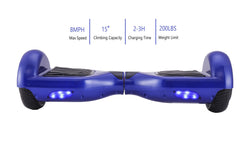 GlareWheel Blue Hoverboard Light Up Wheels Build In Bluetooth Speaker- UL2272 Certified