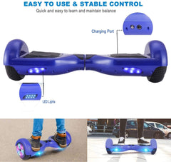 GlareWheel Blue Hoverboard Light Up Wheels Build In Bluetooth Speaker- UL2272 Certified