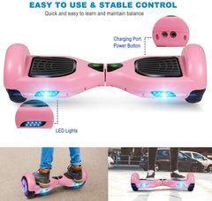 GlareWheel Pink Hoverboard Light Up Wheels Build In Bluetooth Speaker- UL2272 Certified