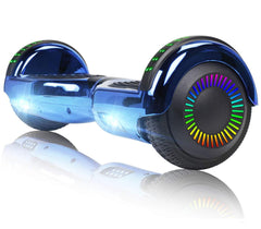 GlareWheel Chrome Blue Hoverboard With Built-In Bluetooth Speaker- UL2272 Certified