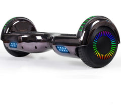 GlareWheel Chrome Black Hoverboard With Built-In Bluetooth Speaker- UL2272 Certified