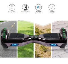 GlareWheel Chrome Black Hoverboard With Built-In Bluetooth Speaker- UL2272 Certified