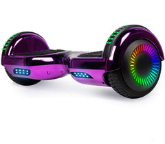 GlareWheel Chrome Purple Hoverboard With Built-In Bluetooth Speaker- UL2272 Certified