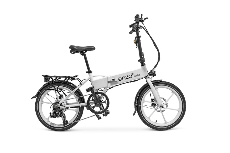 White Folding Electric Bike