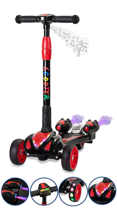 GlareWheel Kids Kick Scooter Smoking Rocket Portable Foldable ES-Y1