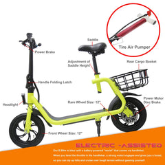 GlareWheel EB-C1 Electric Moped High Speed 15mph City Commuting Scooter