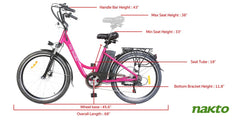 NAKTO City Electric Bicycle Aluminium Alloy Frame 26'' Stroller