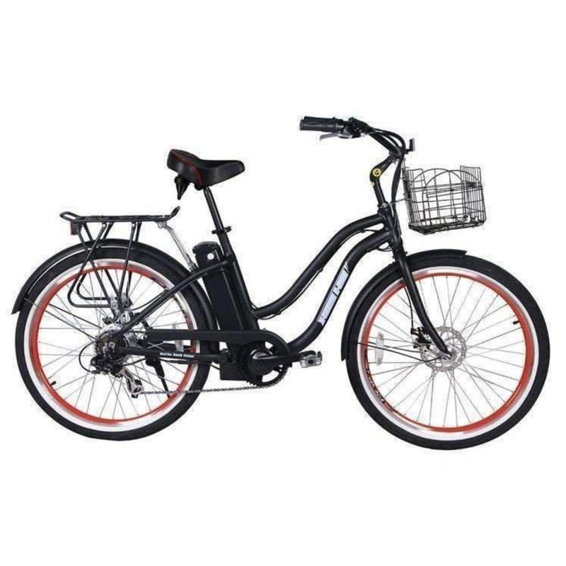 X-Treme 350W Malibu Elite Max Beach Cruiser black bicycle side